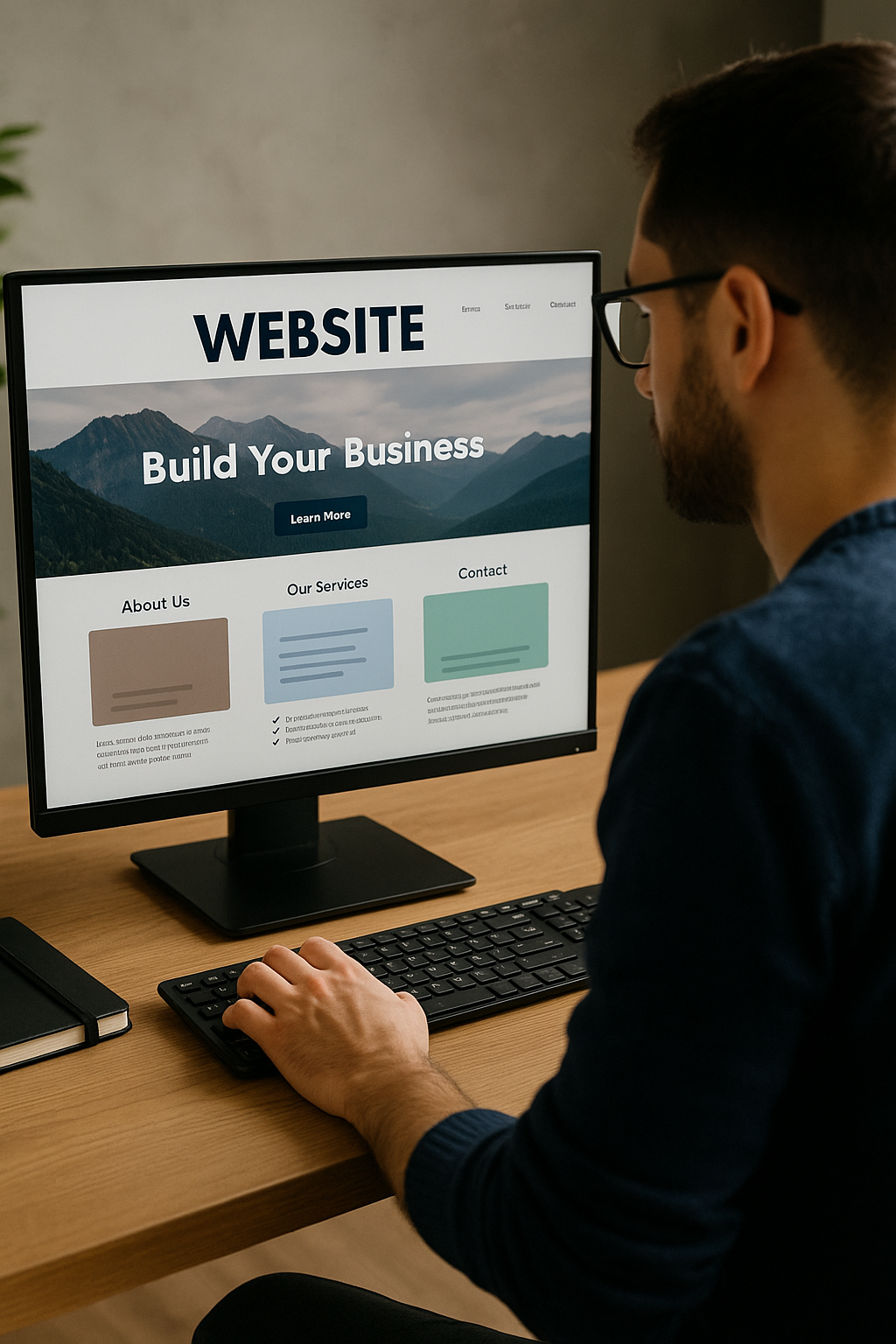 Modern website on desktop